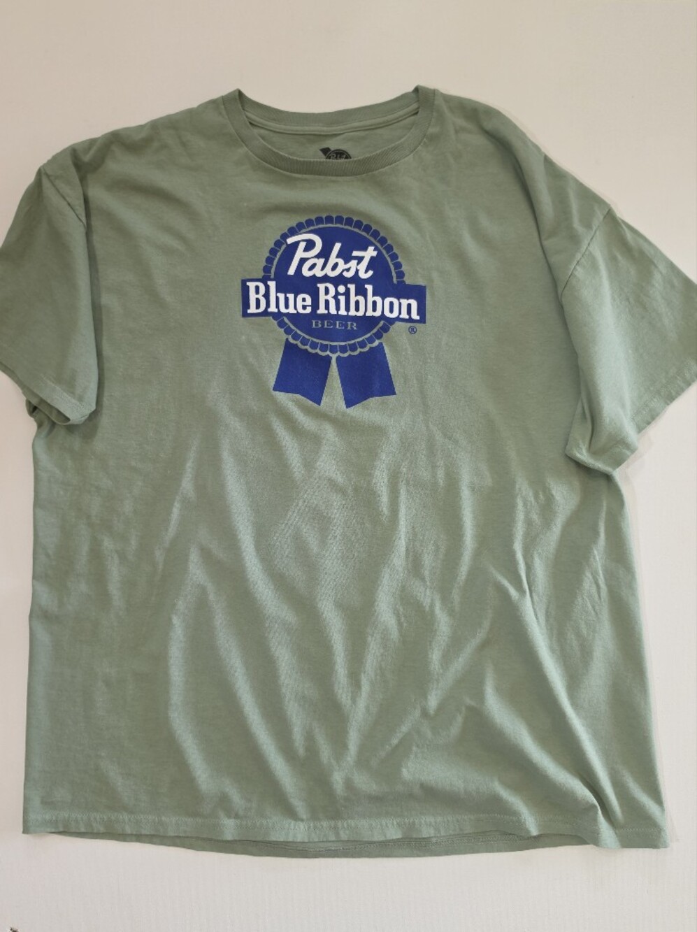 Pabst Blue Ribbon T-shirt Mens Size XL Green Blue Graphic Beer Enthusiast Tee